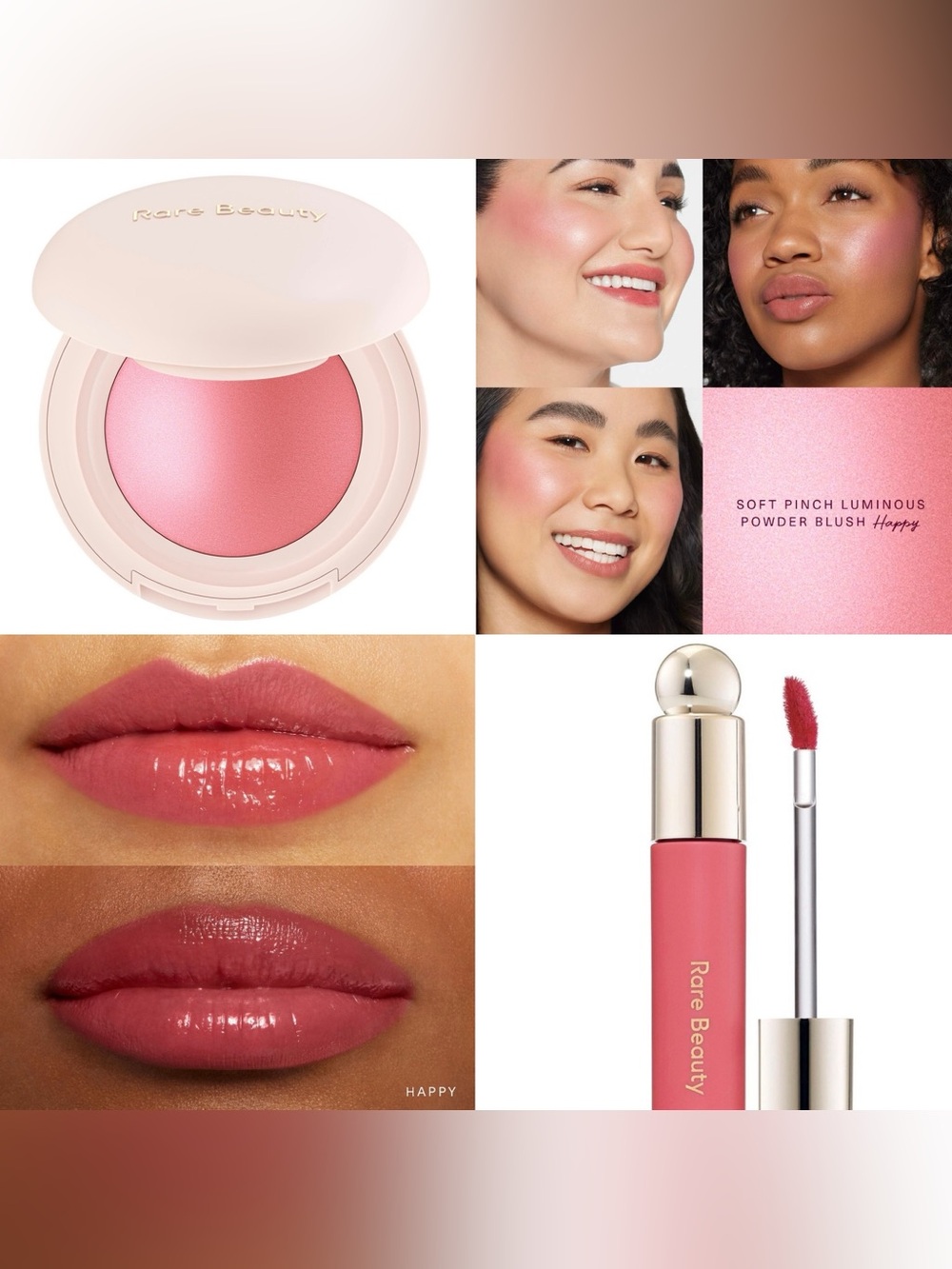 Rare Beauty Soft Pinch Cream Blush and Lip Tint in Happy